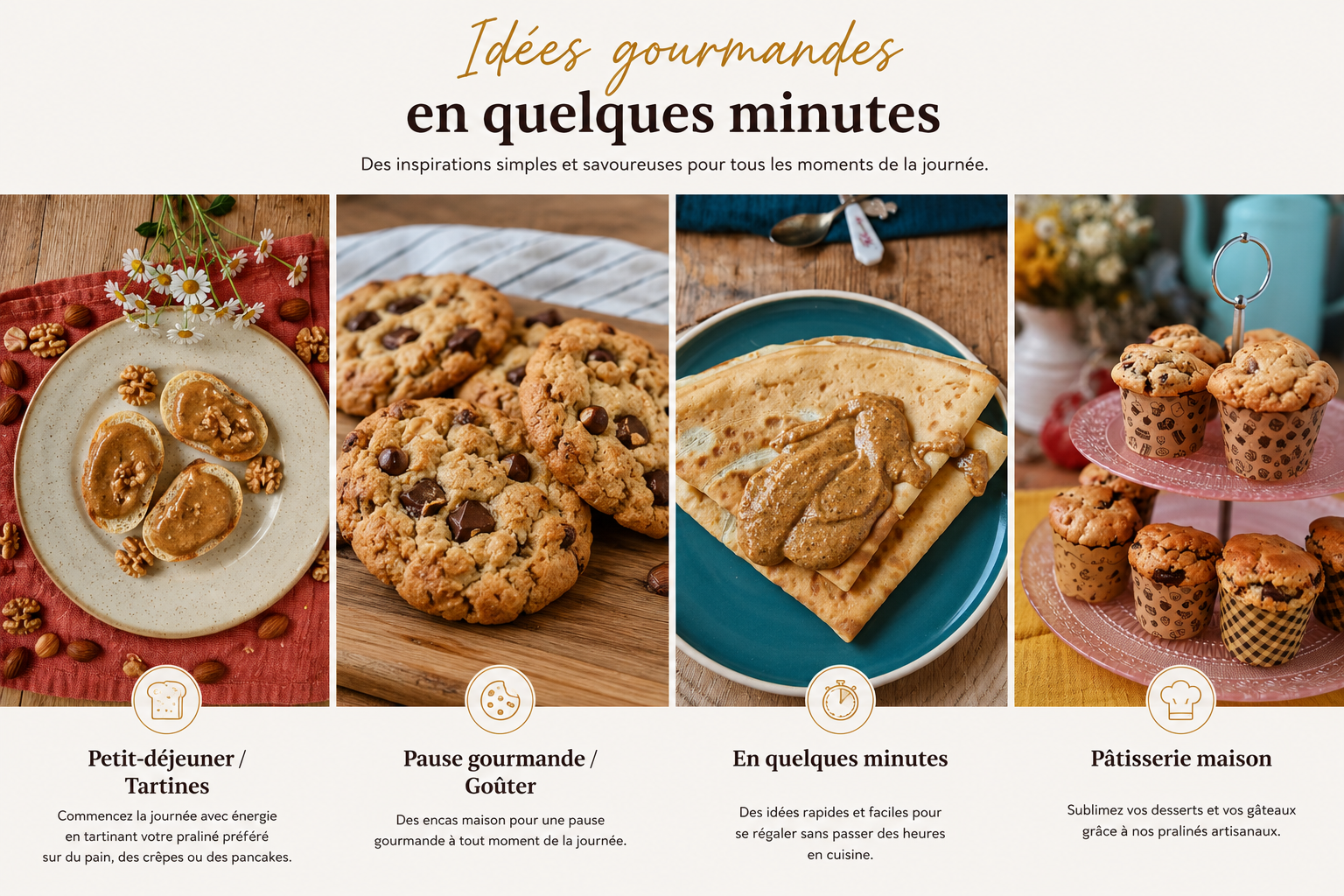 Idées gourmandes avec le praliné : tartines, cookies, crêpes et pâtisserie maison
